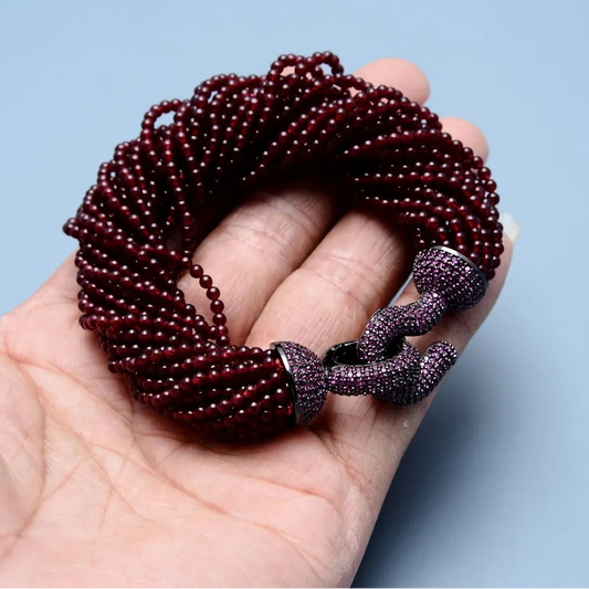 Red Garnet Bead Bracelet-ToShay.org