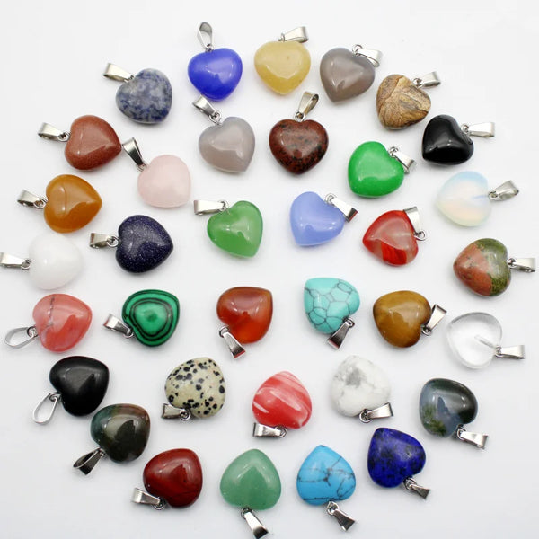 Mixed Crystal Heart Pendants-ToShay.org