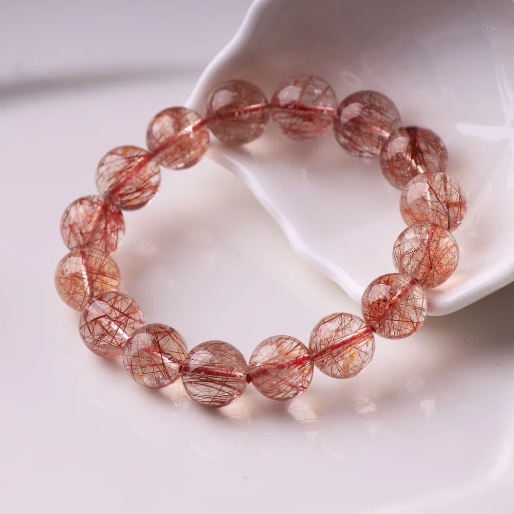 Red Rutilated Quartz Bracelet-ToShay.org