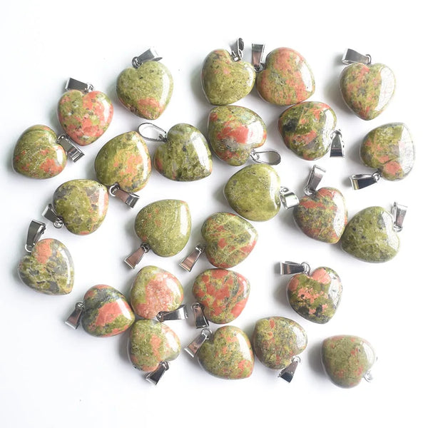 Mixed Crystal Heart Pendants-ToShay.org