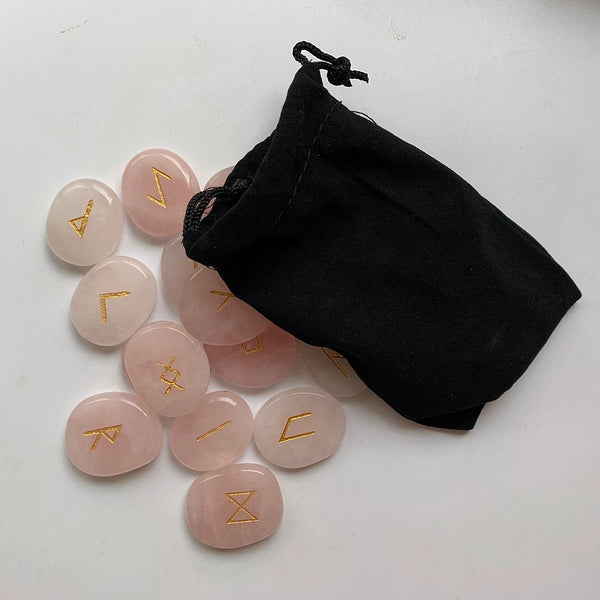 Pink Rose Quartz Runes-ToShay.org