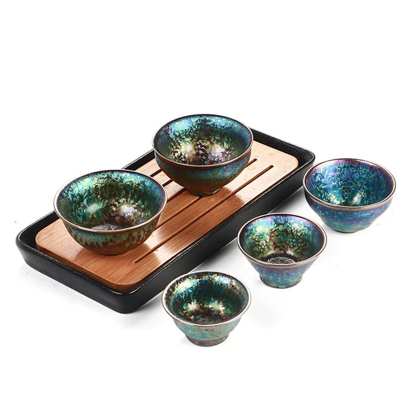 Blue Glaze Ceramic Tea Cup-ToShay.org