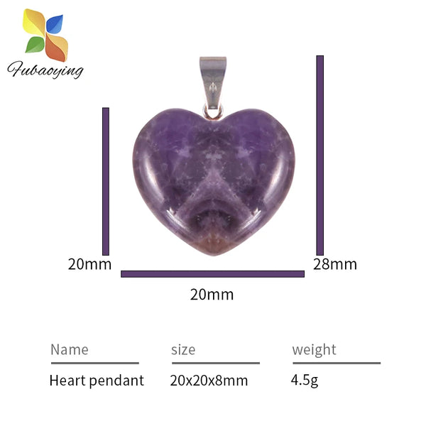 White Crystal Heart Pendants-ToShay.org