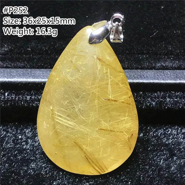 Gold Rutilated Quartz Pendant-ToShay.org