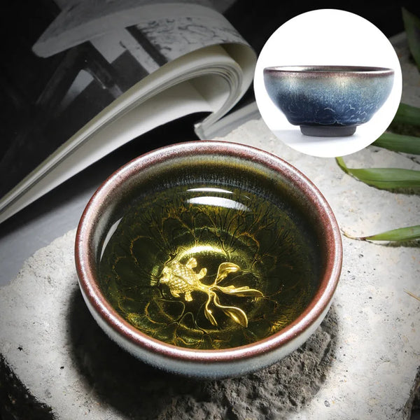 Silver Glaze Inlaid Teacups-ToShay.org