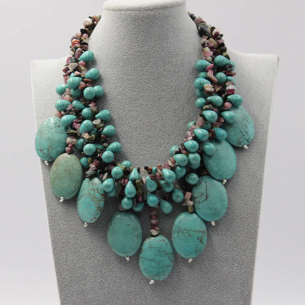 Green Turquoise Necklace-ToShay.org