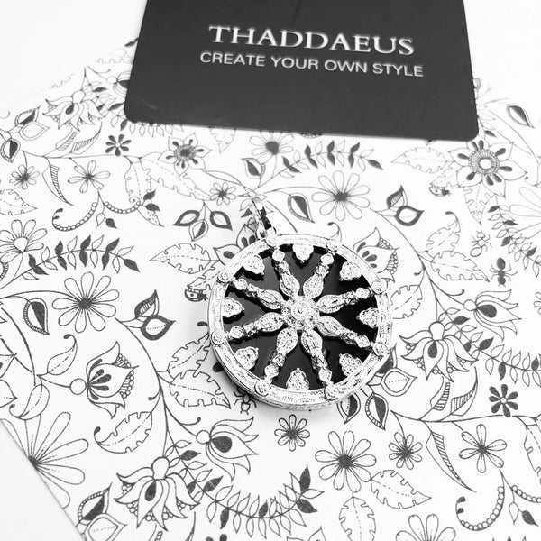 Silver Crystal Wheel Charm-ToShay.org