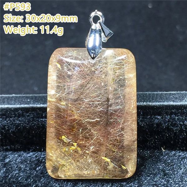 Gold Rutilated Quartz Pendant-ToShay.org
