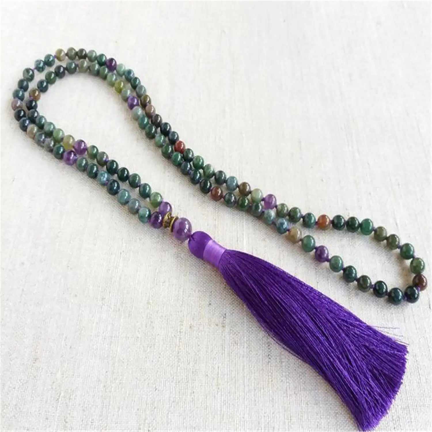 Green Agate Bead Mala-ToShay.org