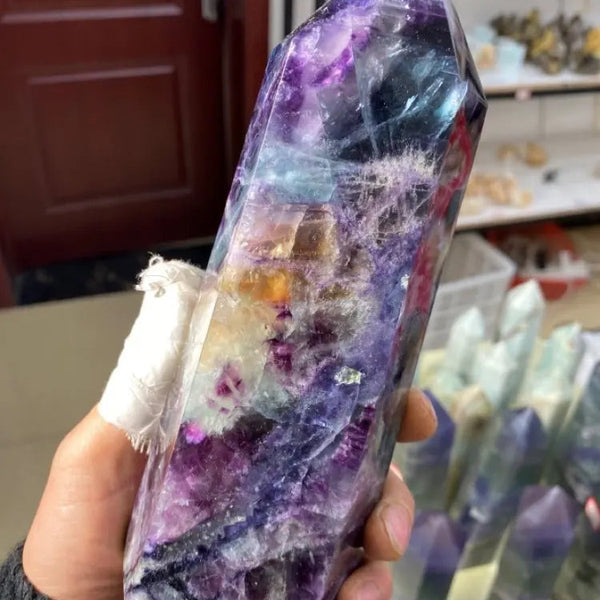 Rainbow Fluorite Crystal Point-ToShay.org