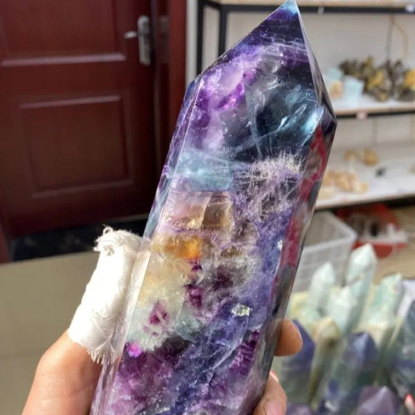 Rainbow Fluorite Crystal Point-ToShay.org