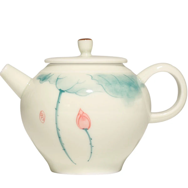 White Glazed Porcelain Teapot-ToShay.org