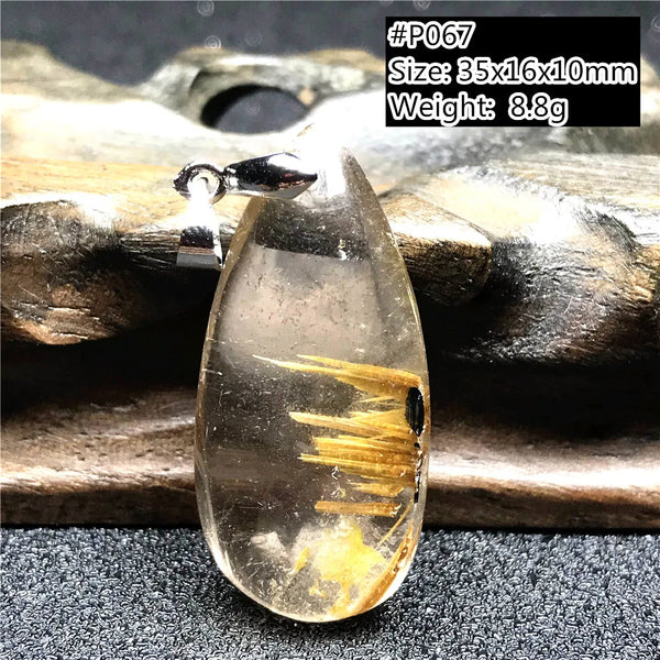 Gold Rutilated Quartz Pendant-ToShay.org