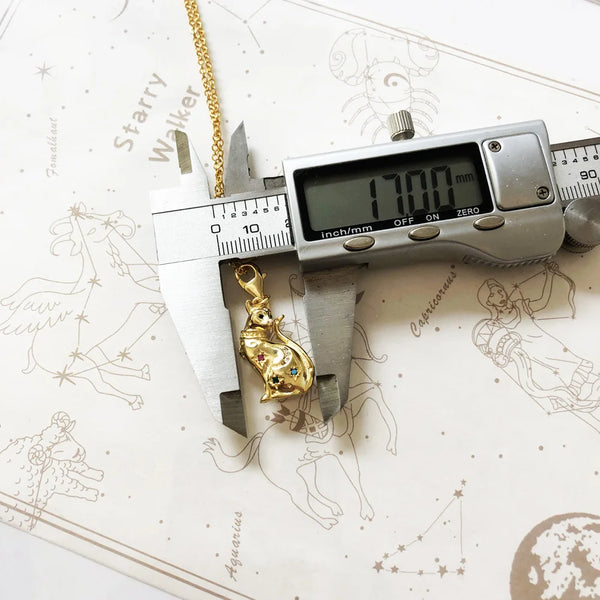 Gold Cat Stars Pendant-ToShay.org