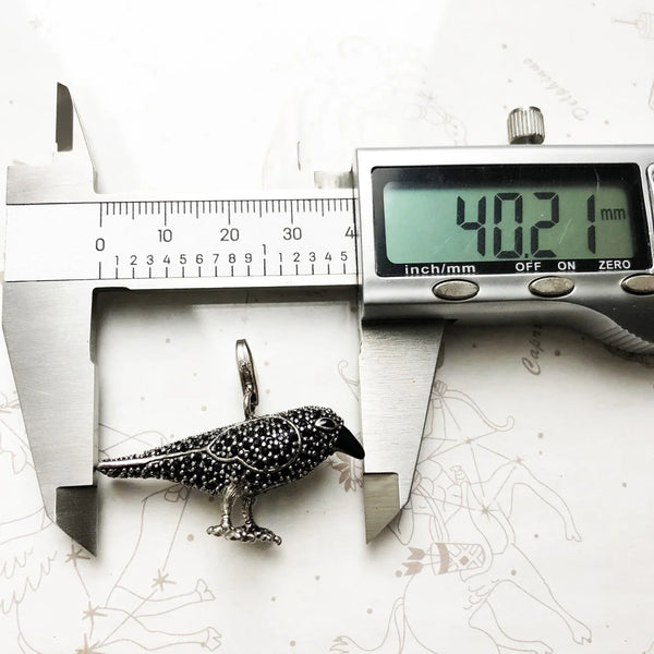 Black Silver Raven Charm-ToShay.org