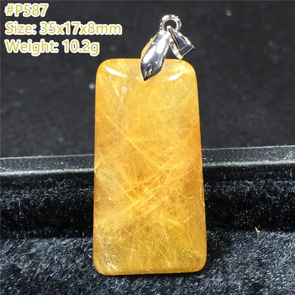 Gold Rutilated Quartz Pendant-ToShay.org