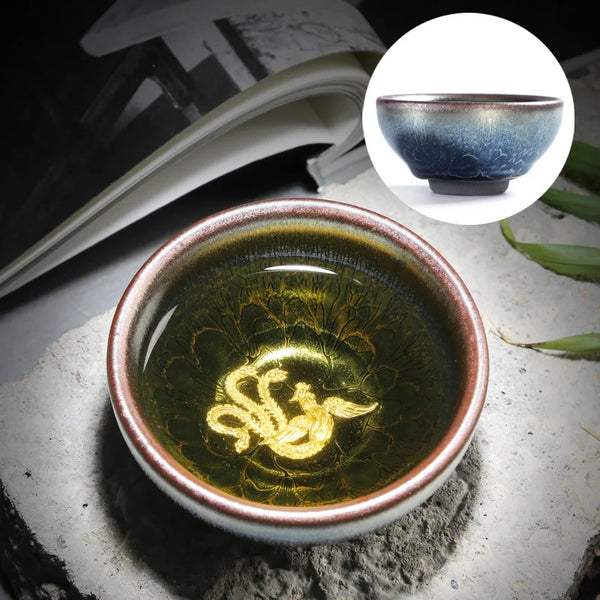 Silver Glaze Inlaid Teacups-ToShay.org