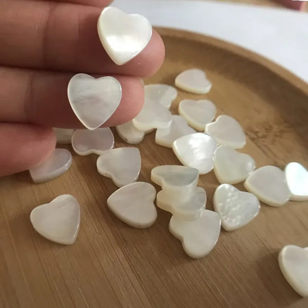 White Pearl Shell Hearts-ToShay.org