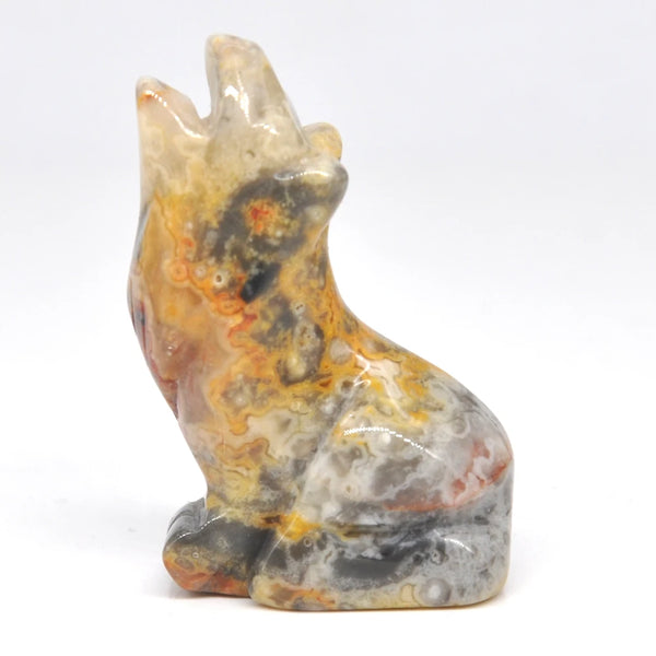 Yellow Crazy Agate Wolf-ToShay.org