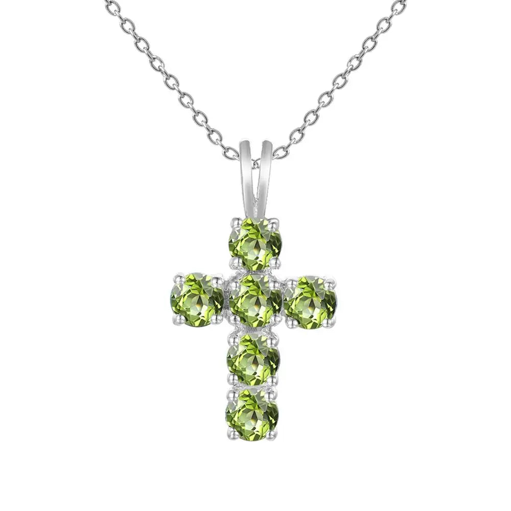 Silver Diamond Cross Pendant-ToShay.org