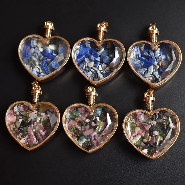 Mixed Crystal Wish Bottle Hearts-ToShay.org