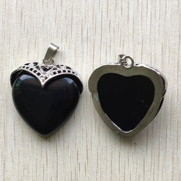 Black Obsidian Heart Pendants-ToShay.org