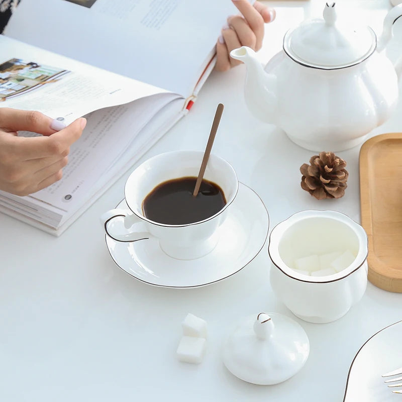 White Ceramic Sugar Creamer Set-ToShay.org
