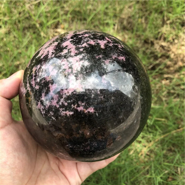 Pink Rhodonite Crystal Ball-ToShay.org