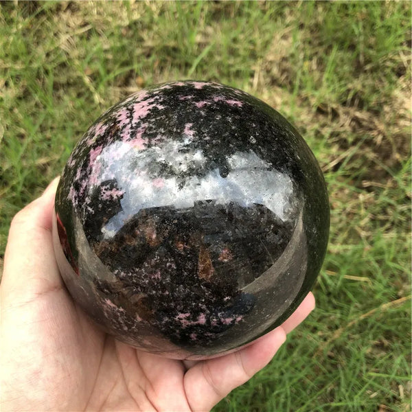 Pink Rhodonite Crystal Ball-ToShay.org