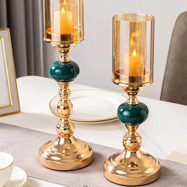 Gold Glass Candle Stands-ToShay.org