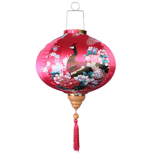 Peacock Floral Silk Lantern-ToShay.org