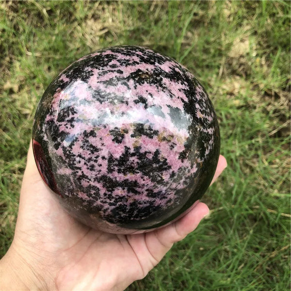 Pink Rhodonite Crystal Ball-ToShay.org