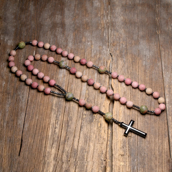 Pink Rhodonite Rosary-ToShay.org