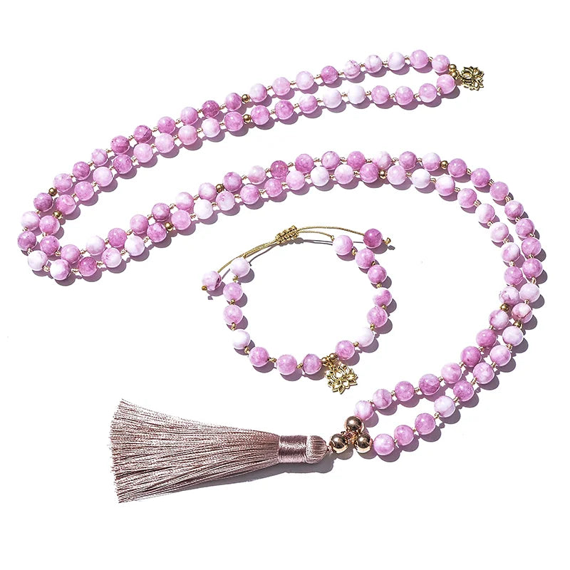 Pink Kunzite Mala Beads-ToShay.org