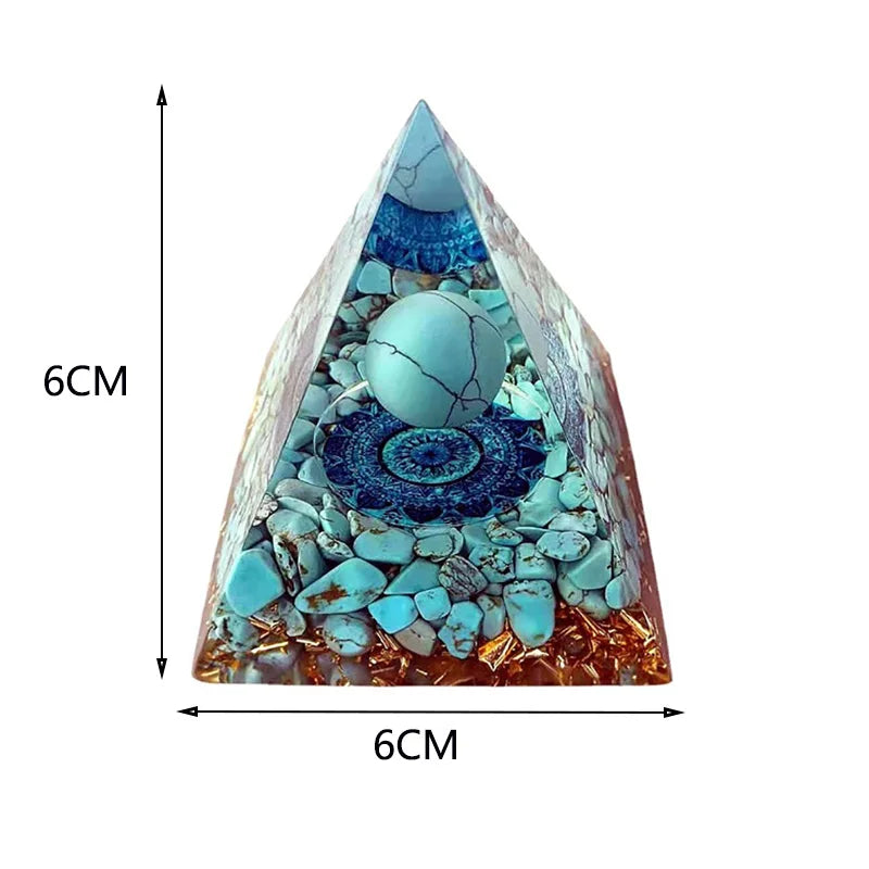 Energy Orgonite Turquoise Pyramid-ToShay.org