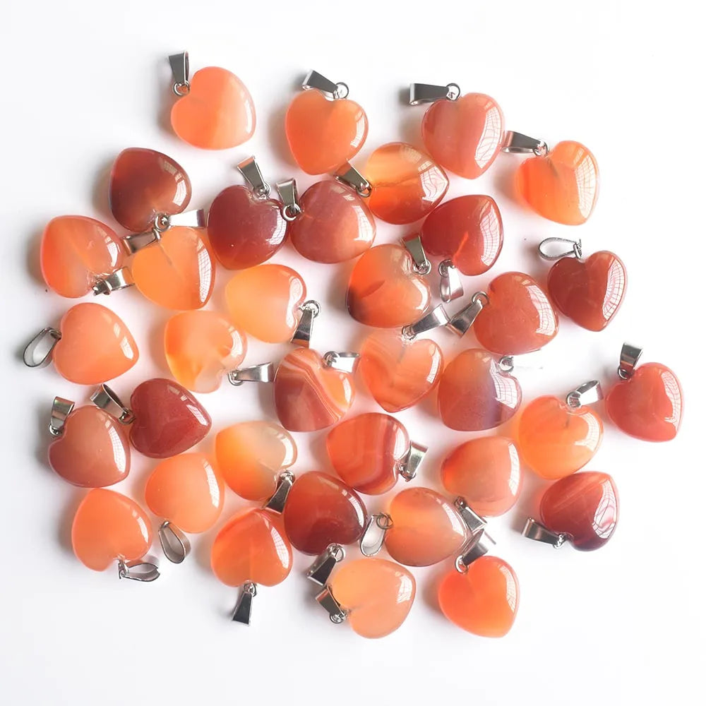 Red Agate Heart Pendants-ToShay.org