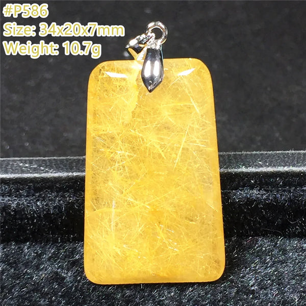 Gold Rutilated Quartz Pendant-ToShay.org