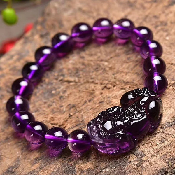 Purple Amethyst Pi Xiu Bead-ToShay.org