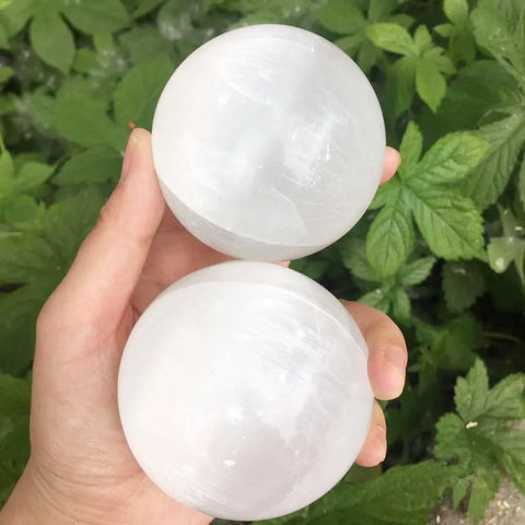 White Selenite Opal Ball-ToShay.org