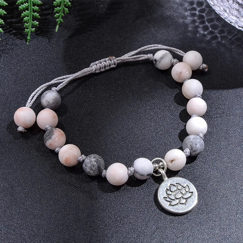 Pink Zebra Jasper Mala-ToShay.org
