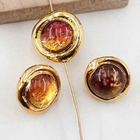 Orange Moss Glass Beads-ToShay.org