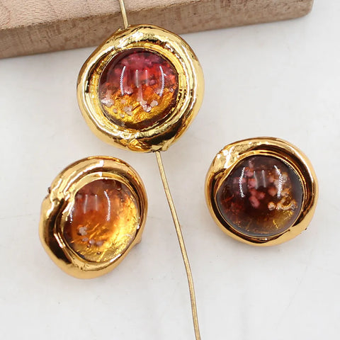 Orange Moss Glass Beads-ToShay.org