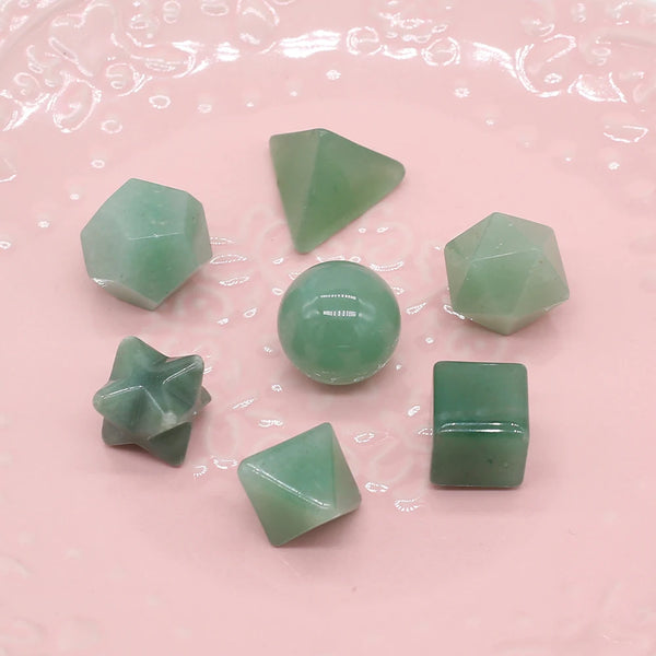 Green Aventurine Platonic Solids-ToShay.org