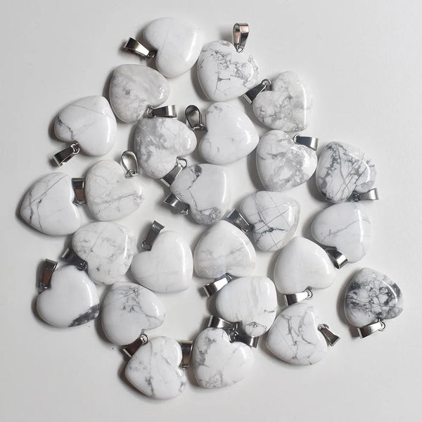 Mixed Agate Heart Pendants-ToShay.org