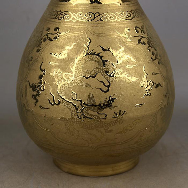 Gold Dragon Vase-ToShay.org