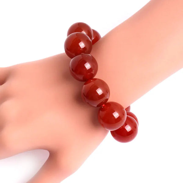 Red Agate Bead Bracelet-ToShay.org