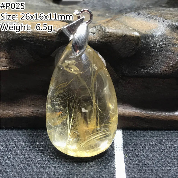 Gold Rutilated Quartz Pendant-ToShay.org