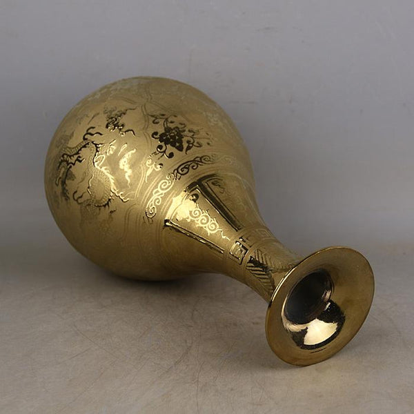 Gold Dragon Vase-ToShay.org