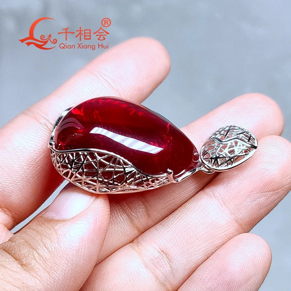 Red Ruby Pendant Necklace-ToShay.org