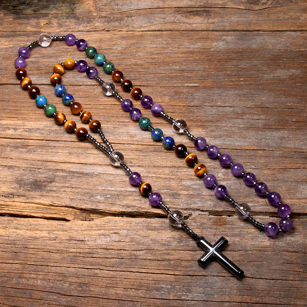 Purple Amethyst Bead Rosary-ToShay.org